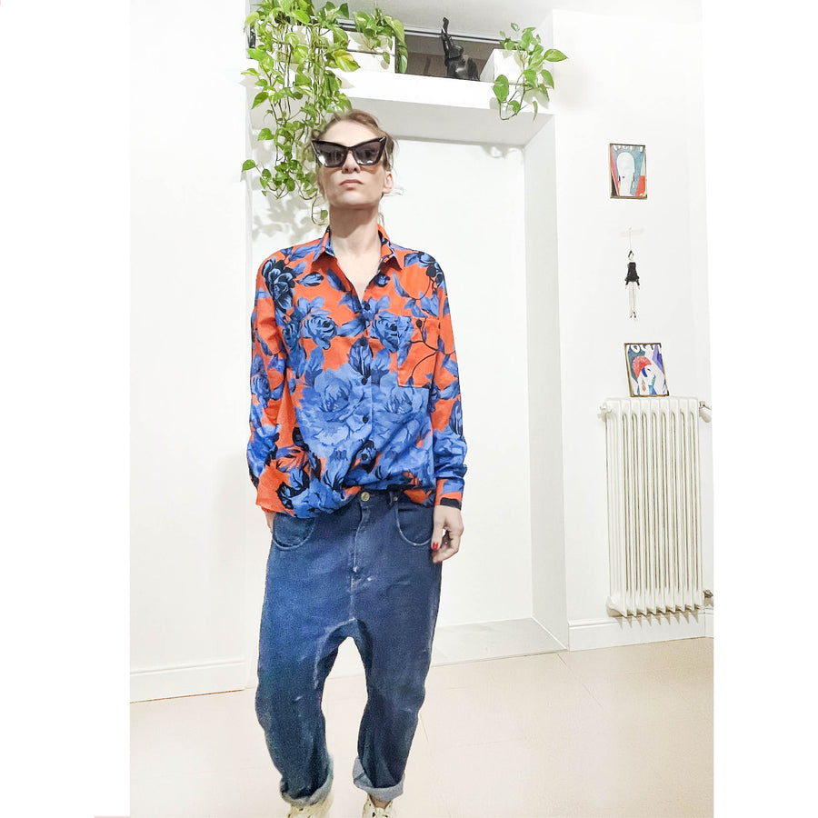 AMOUR Orangeblue - Camicia 100% cotone