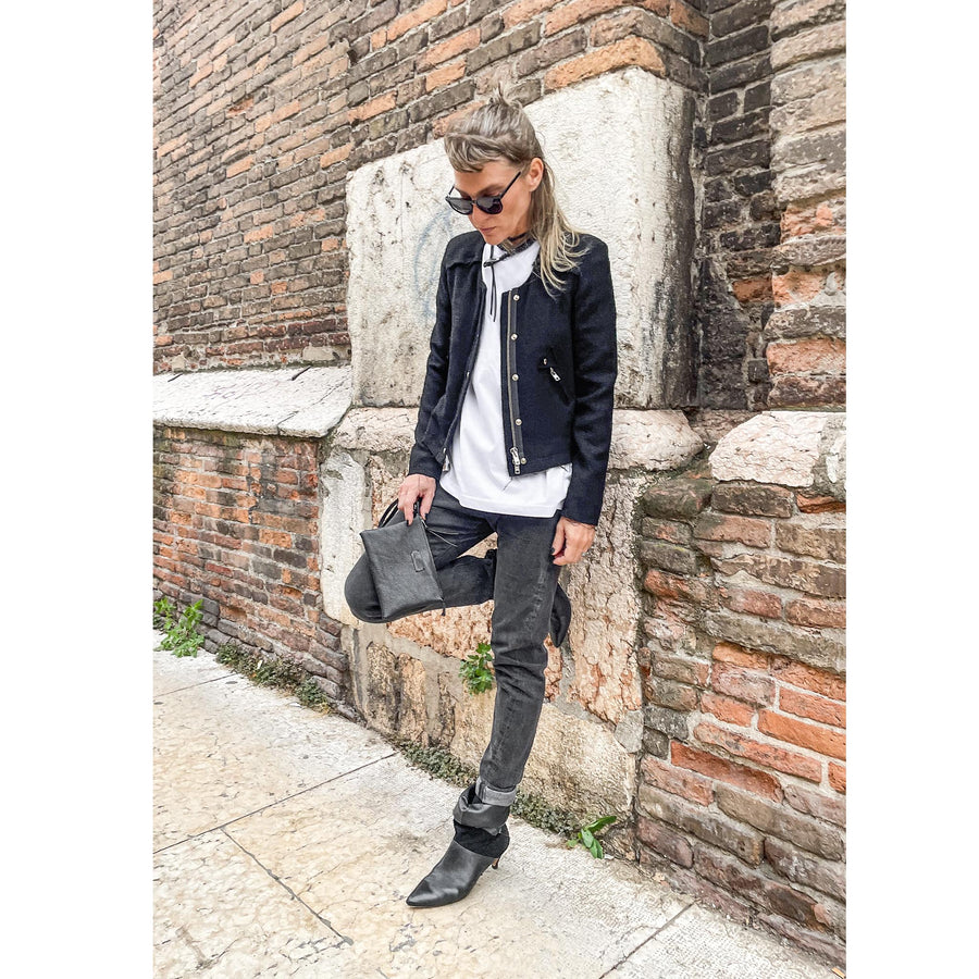 EDEN - Giacca - chiodo in 100% lana boucle'
