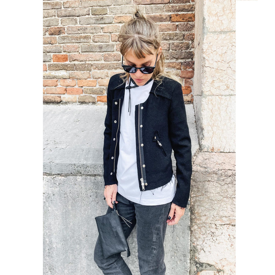 EDEN - Giacca - chiodo in 100% lana boucle'