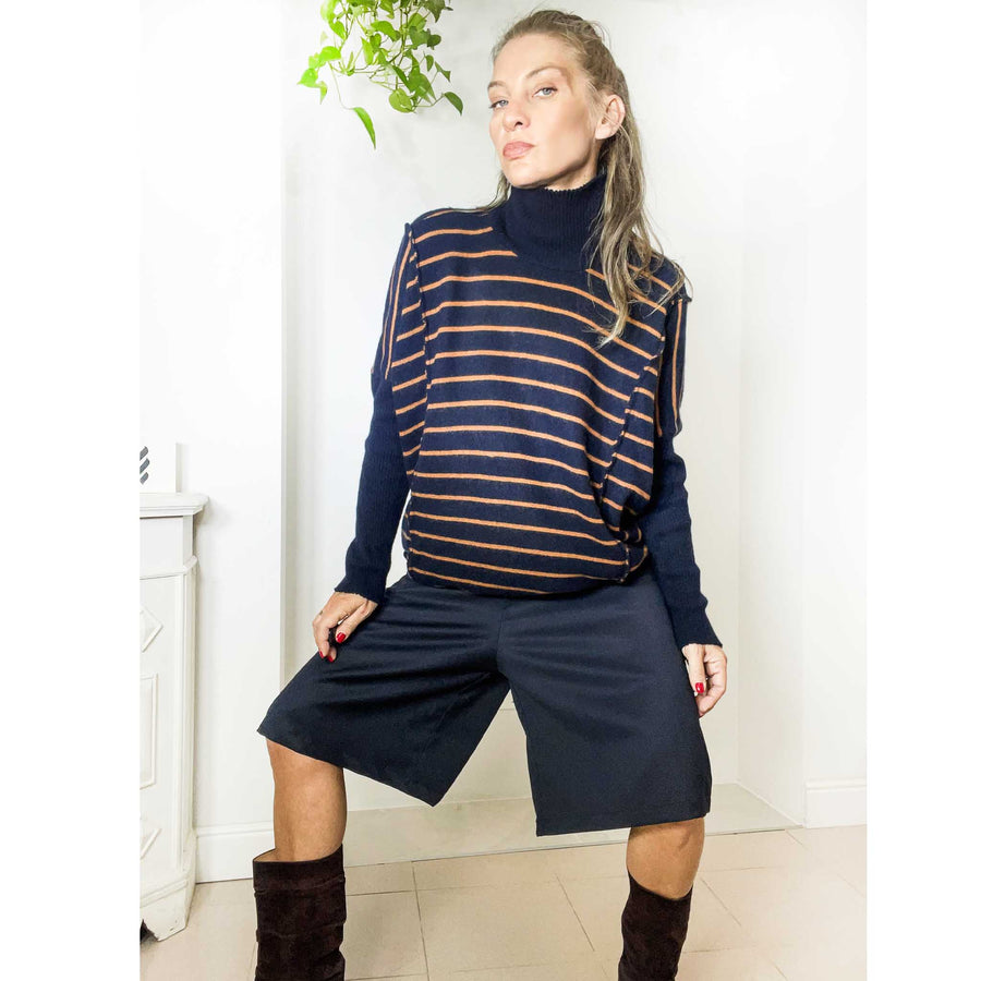 MABEL STRIPES - Maglia lana misto cashmere a righe