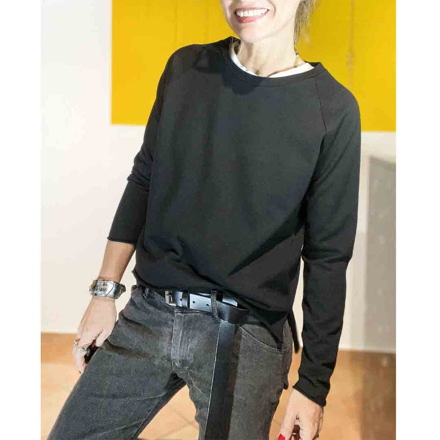 MARLOW BASIC - colore NERO -Maglia lana sottile