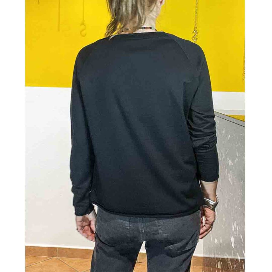 MARLOW BASIC - colore NERO -Maglia lana sottile