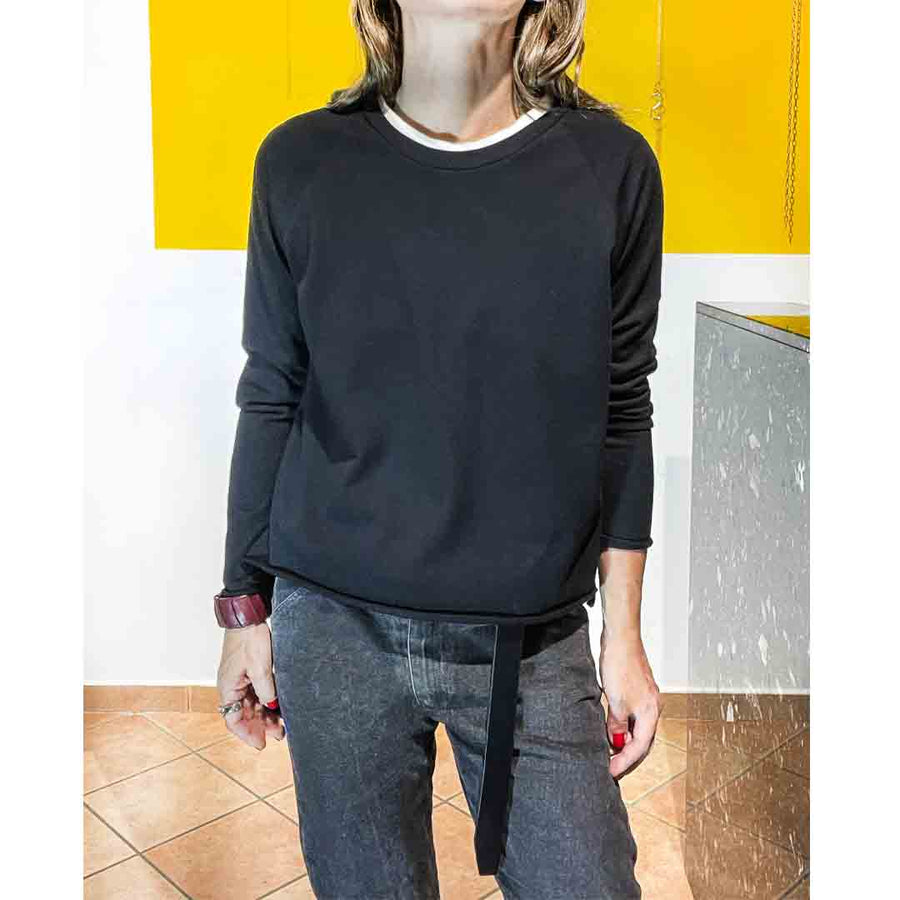 MARLOW BASIC - colore NERO -Maglia lana sottile