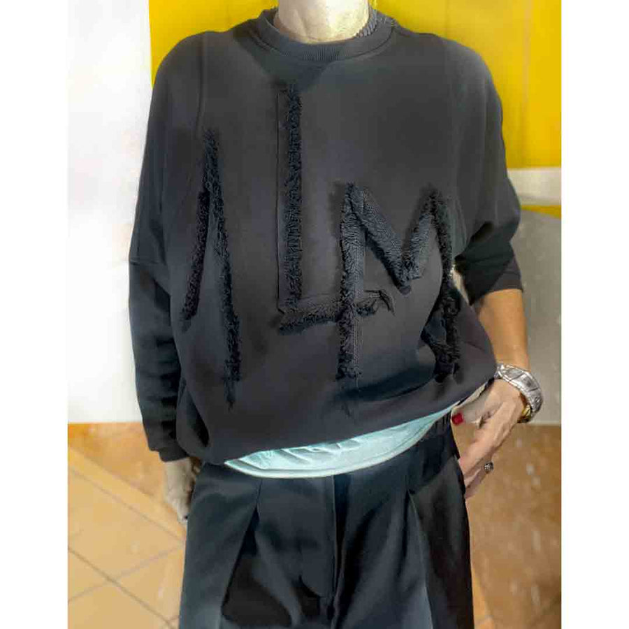 MOOD ALM - Felpa nera con lettering