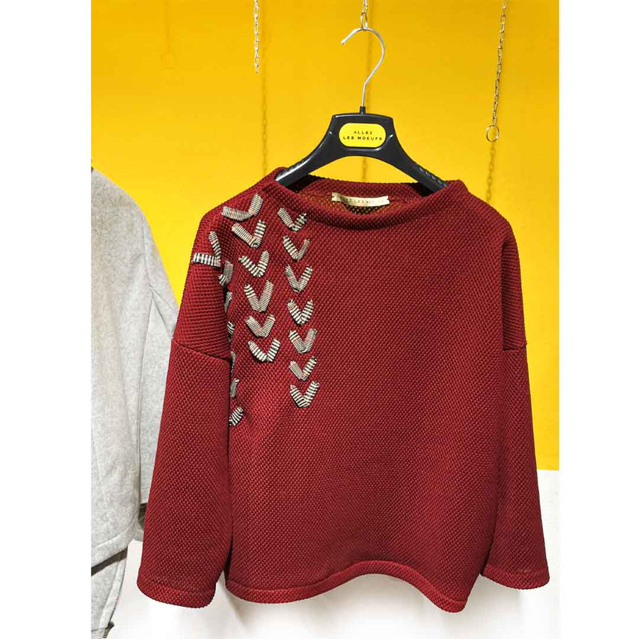 MORITZ PLUS - Maglia con motivo ricamo tessuto a contrasto