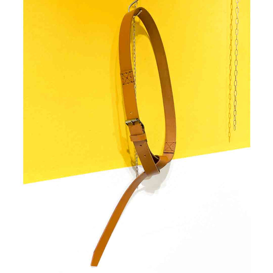 ZILIAH - Cintura cuoio lunga da annodare  COLORE CUOIO - 5 colori disponibili