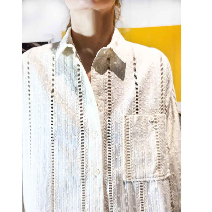 AMOUR LACELUX - Camicia cotone ricamato