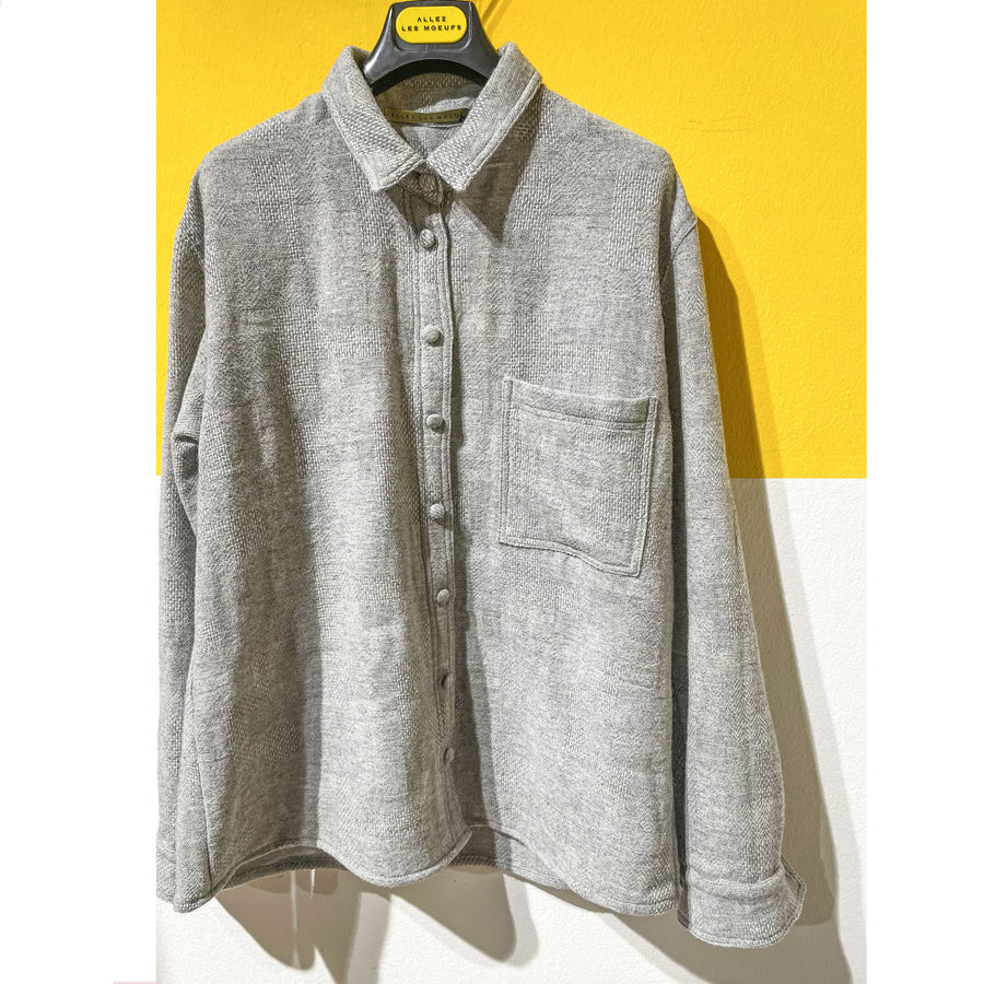 AMOUR WOOL grey - Camicia 100% lana