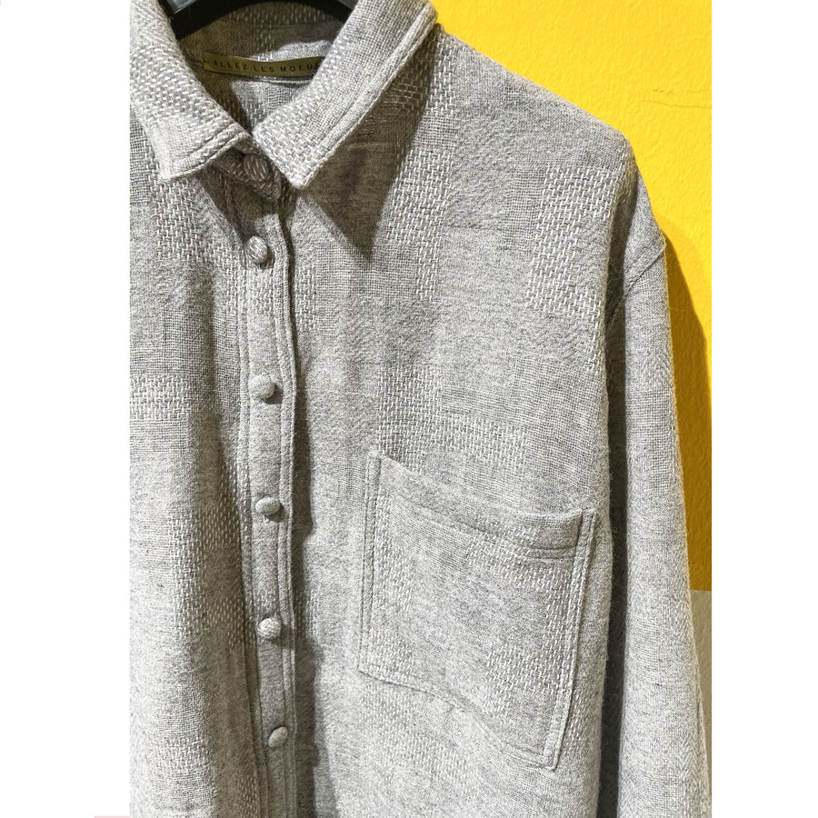 AMOUR WOOL grey - Camicia 100% lana