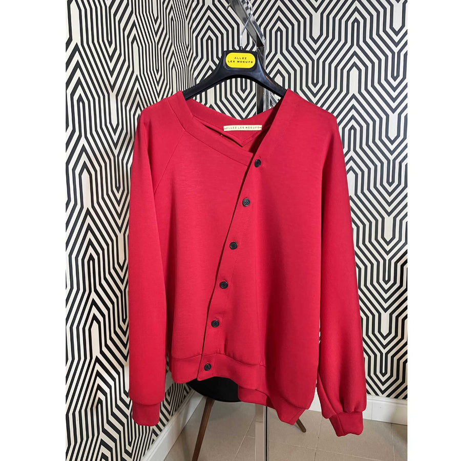 BOEME - Cardigan asimmetrico - COLORE ROSSO