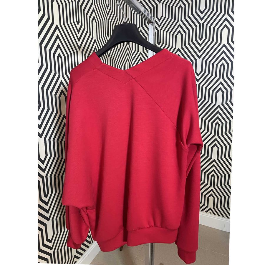 BOEME - Cardigan asimmetrico - COLORE ROSSO