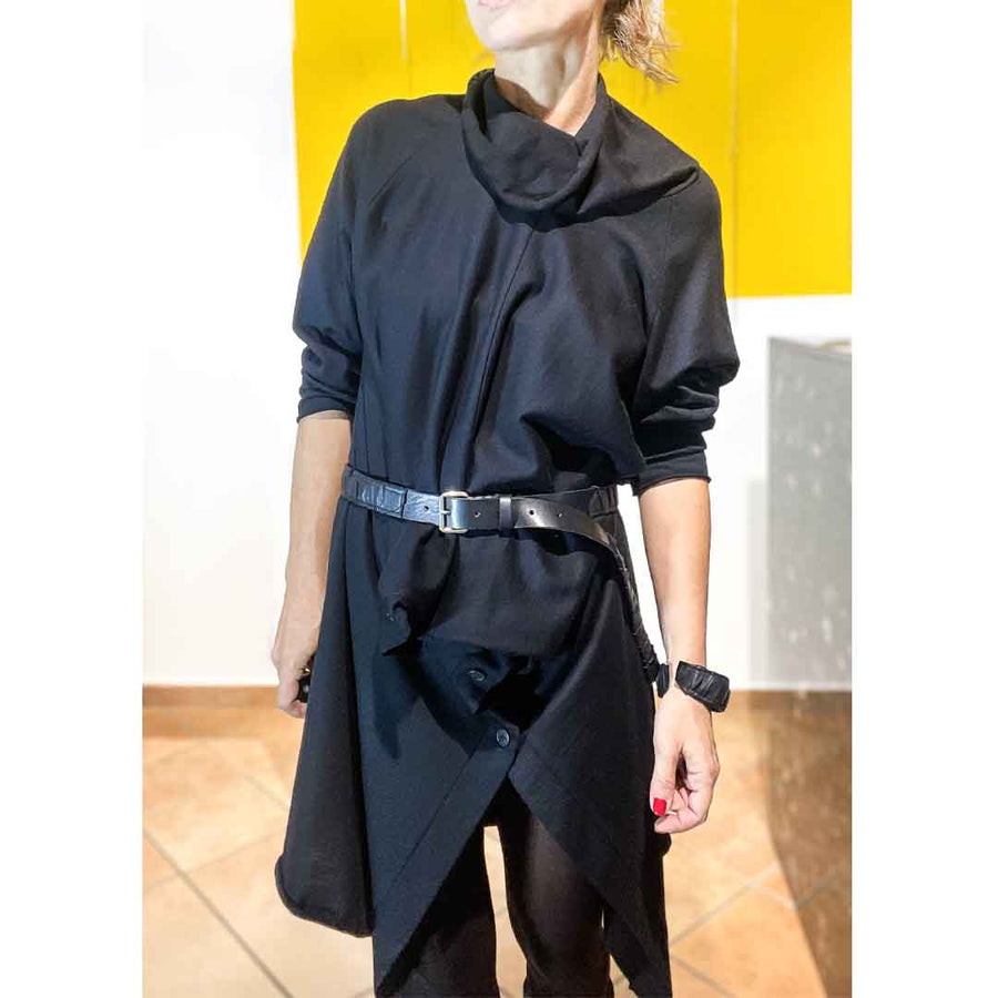 CALE - ABITO/ MAGLIA  ASIMMETRICO CON BOTTONI - 100% virgin wool