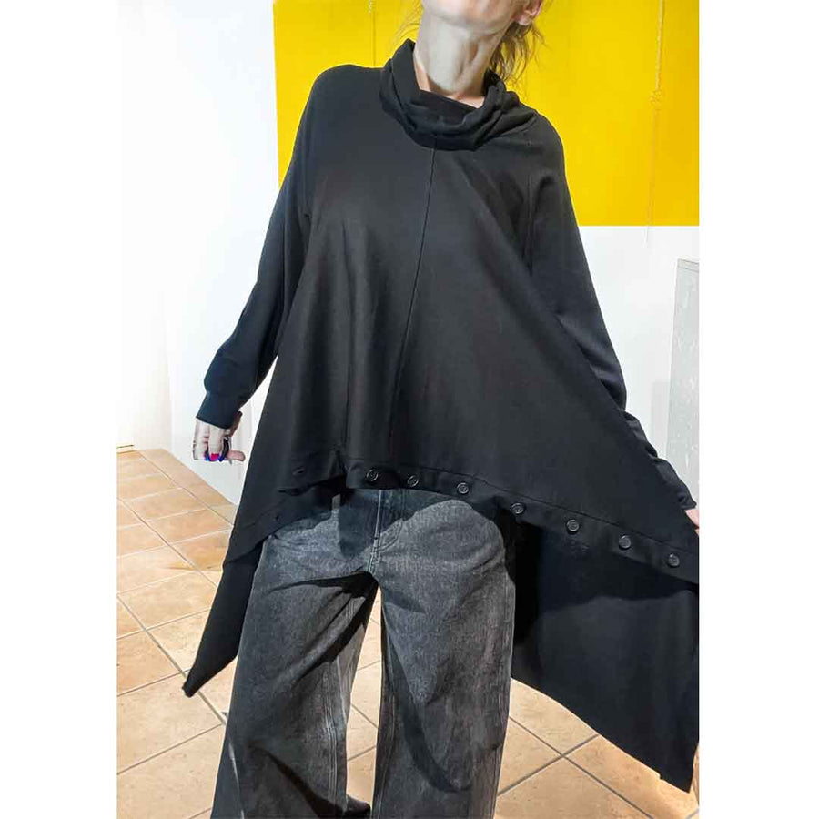 CALE - ABITO/ MAGLIA  ASIMMETRICO CON BOTTONI - 100% virgin wool