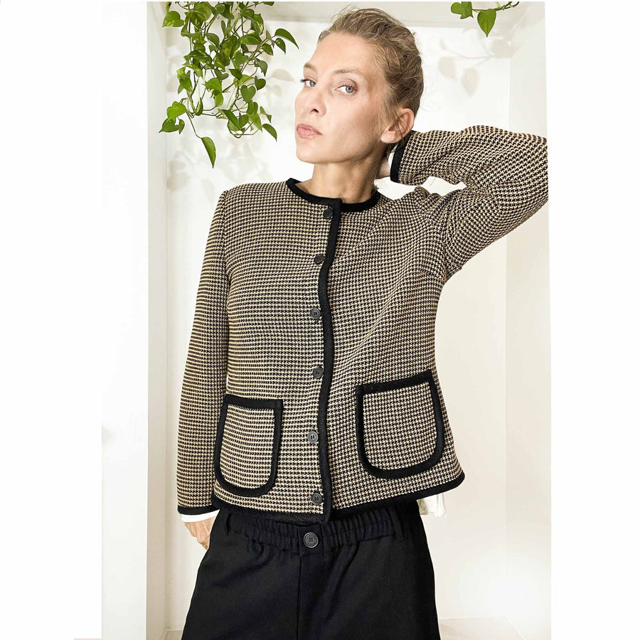 EDITION weft - Cardigan profili a contrasto