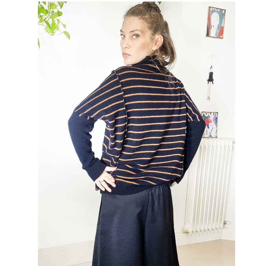 MABEL STRIPES - Maglia lana misto cashmere a righe