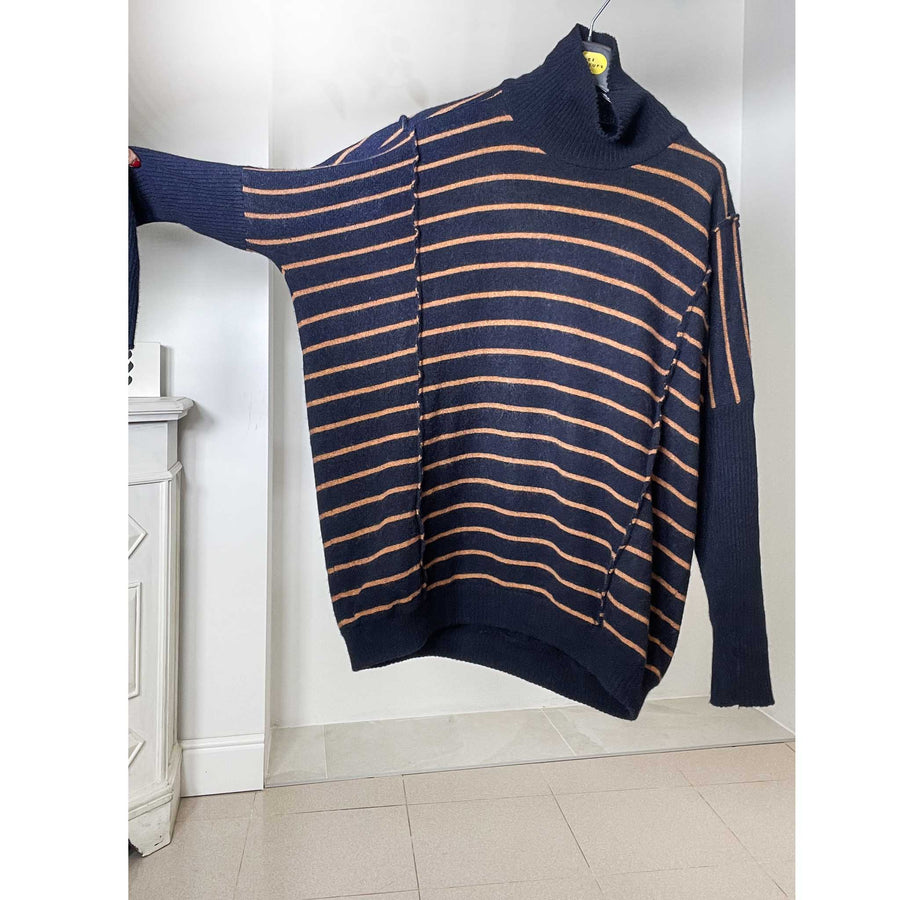 MABEL STRIPES - Maglia lana misto cashmere a righe