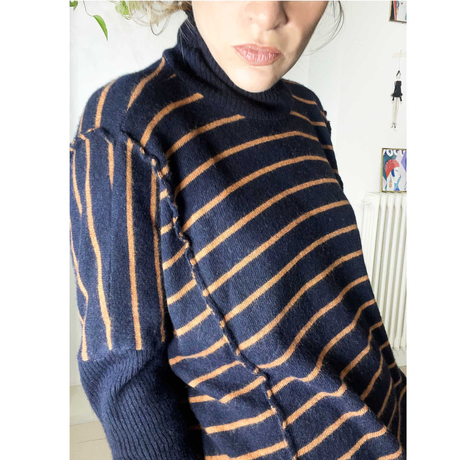 MABEL STRIPES - Maglia lana misto cashmere a righe