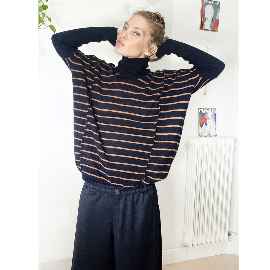 MABEL STRIPES - Maglia lana misto cashmere a righe