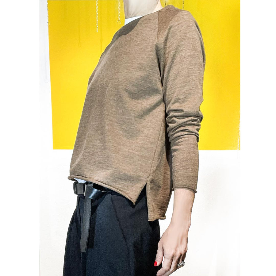 MARLOW BASIC - colore CARAMEL melange -Maglia lana sottile