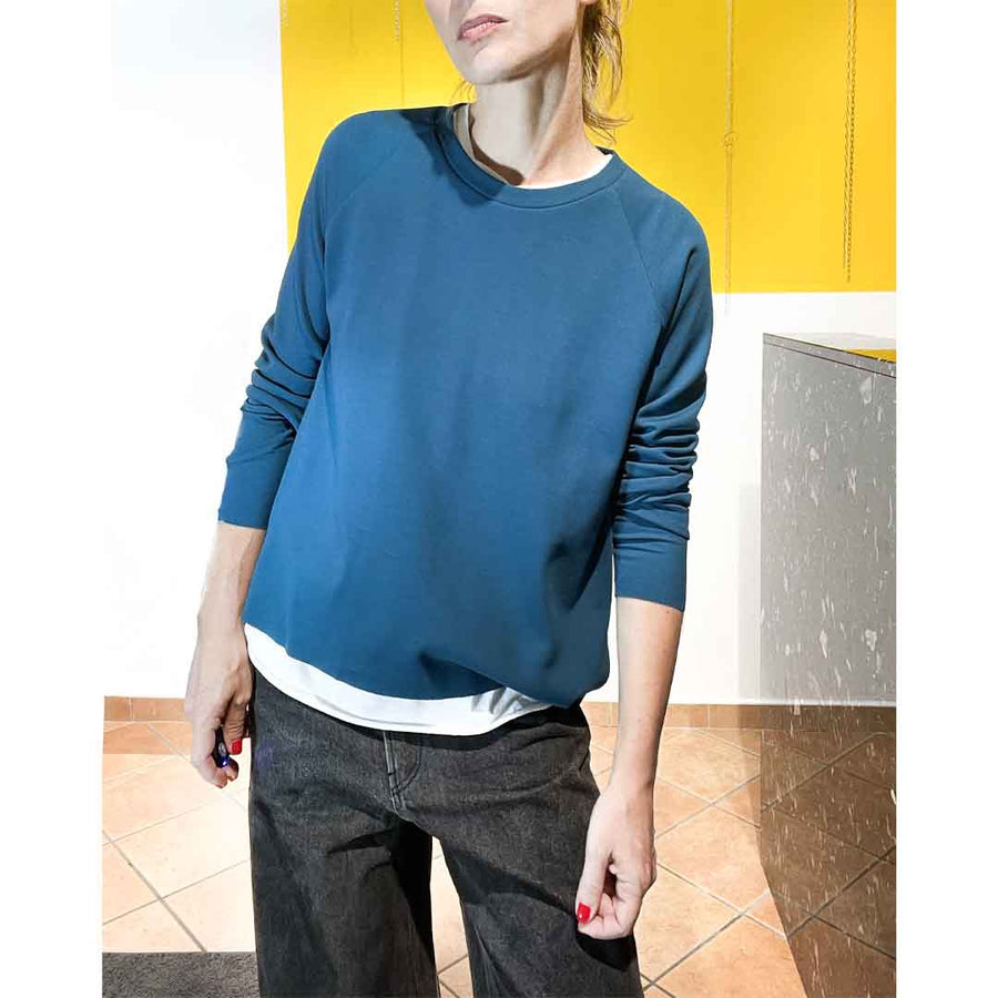 MARLOW BASIC - colore peacock -Maglia lana sottile
