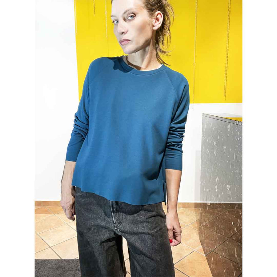 MARLOW BASIC - colore peacock -Maglia lana sottile