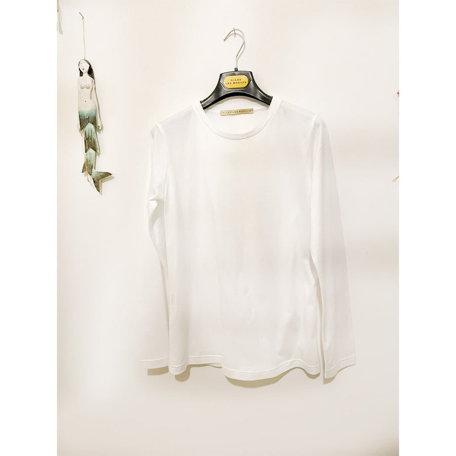 Milk bis - maglia girocollo- manica lunga 100% cotone