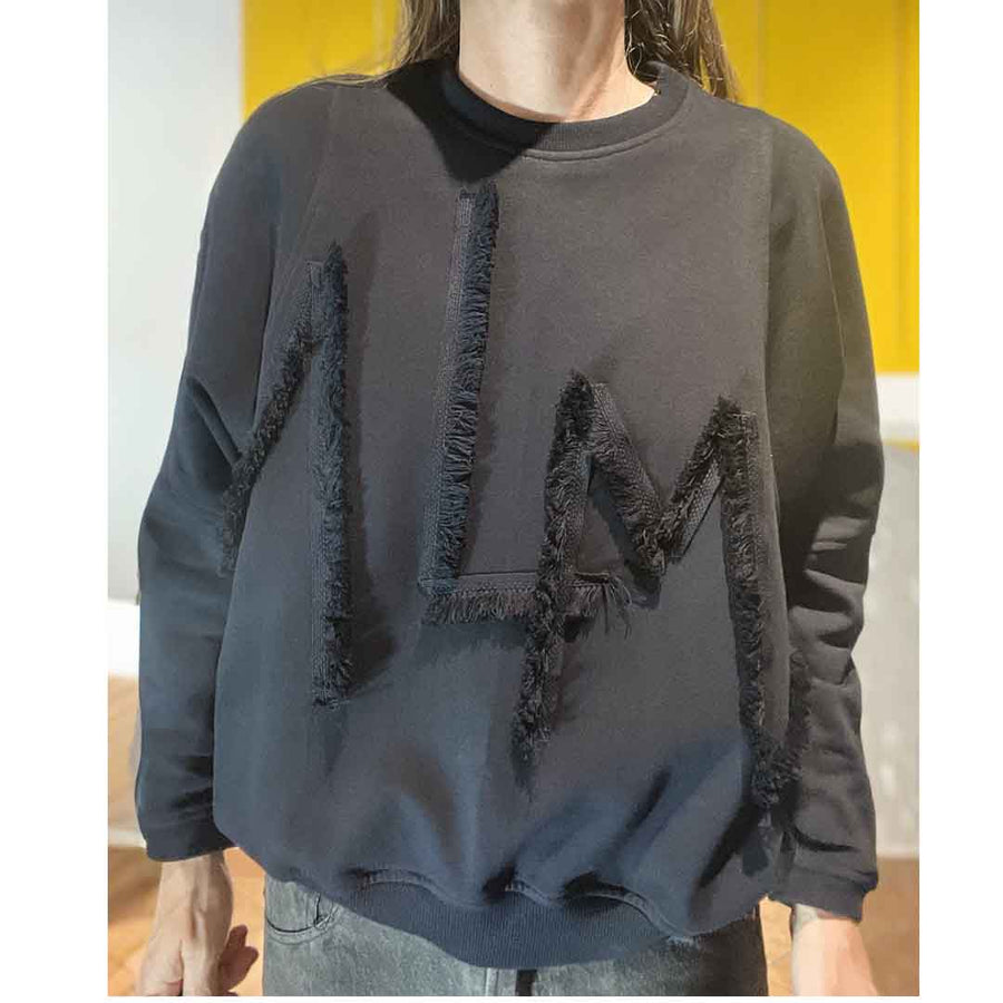 MOOD ALM - Felpa nera con lettering