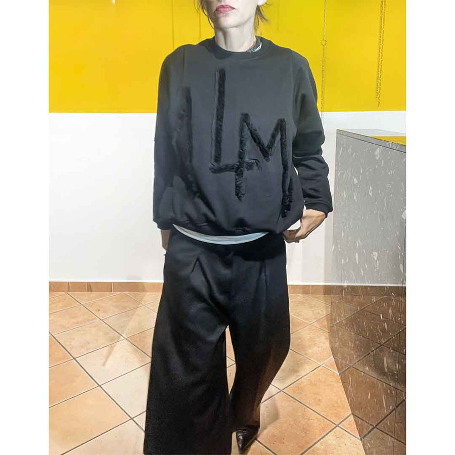 MOOD ALM - Felpa nera con lettering