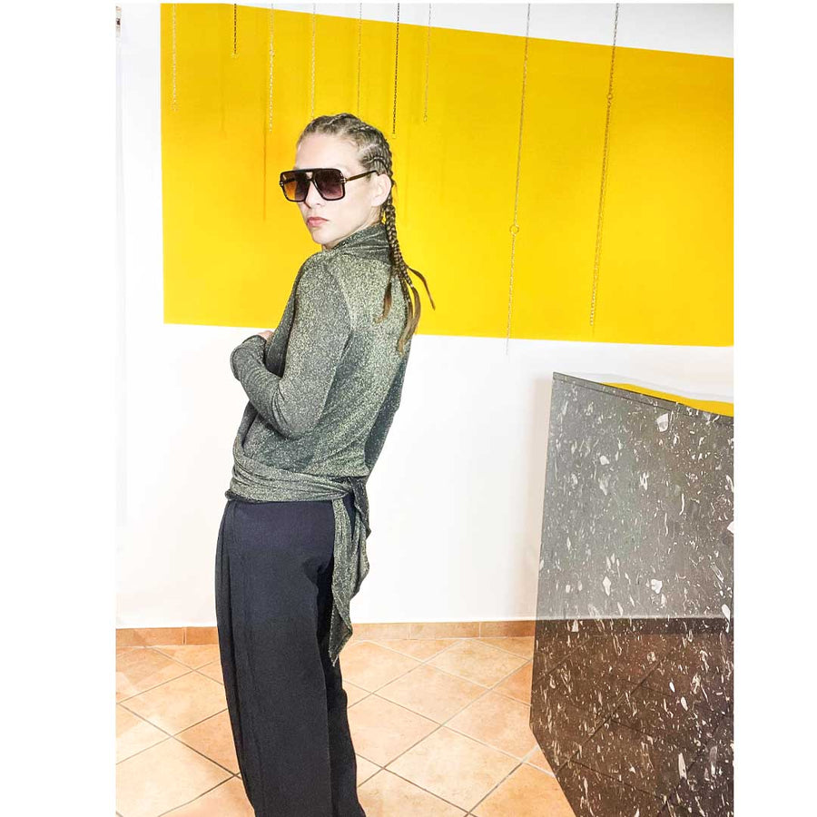 MORGAN LUREX - Maglia incrociata da allacciare--- NON IN SALDO