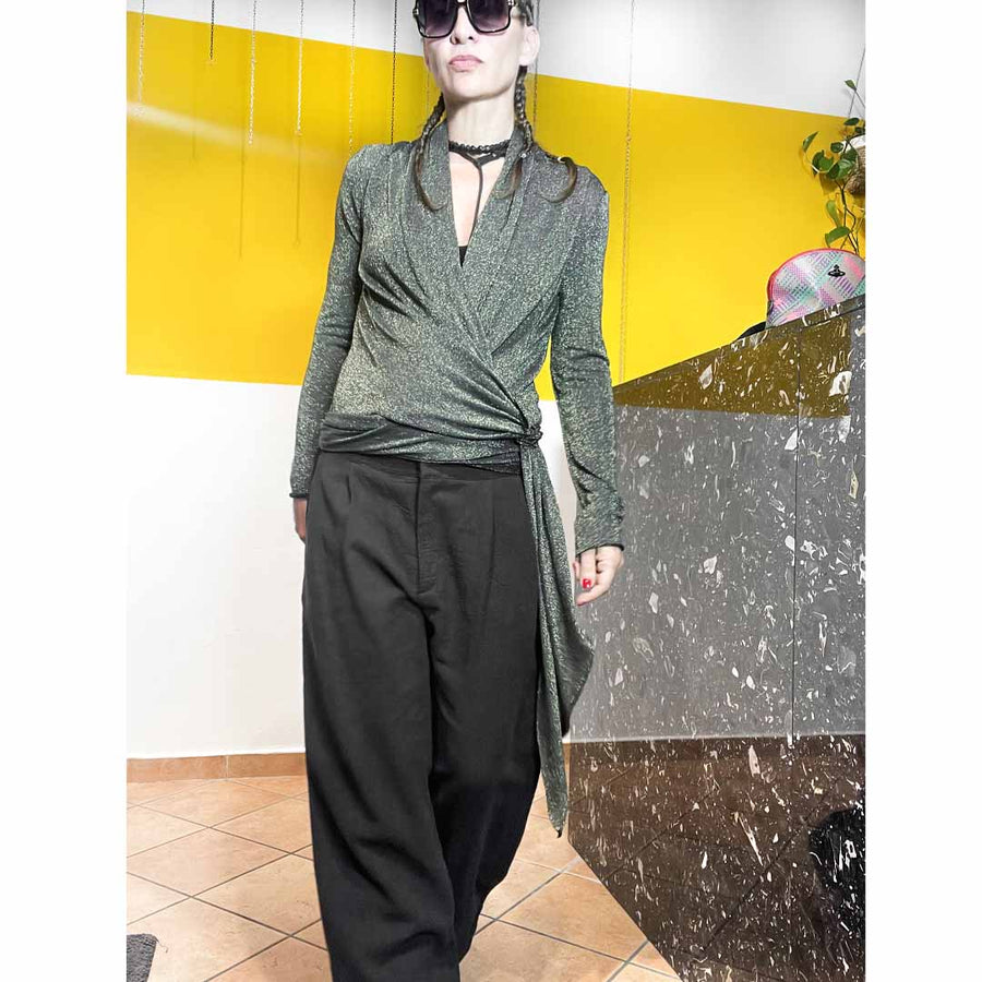 MORGAN LUREX - Maglia incrociata da allacciare--- NON IN SALDO