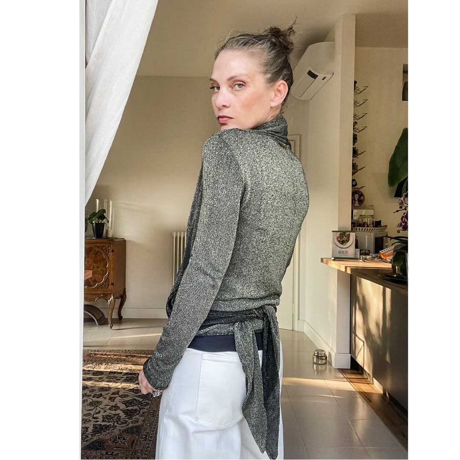 MORGAN LUREX - Maglia incrociata da allacciare