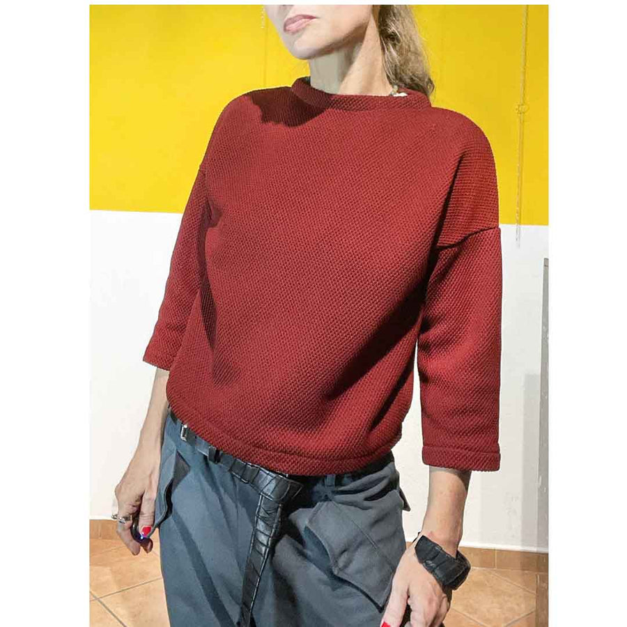 MORITZ - Maglia bordeaux cotone