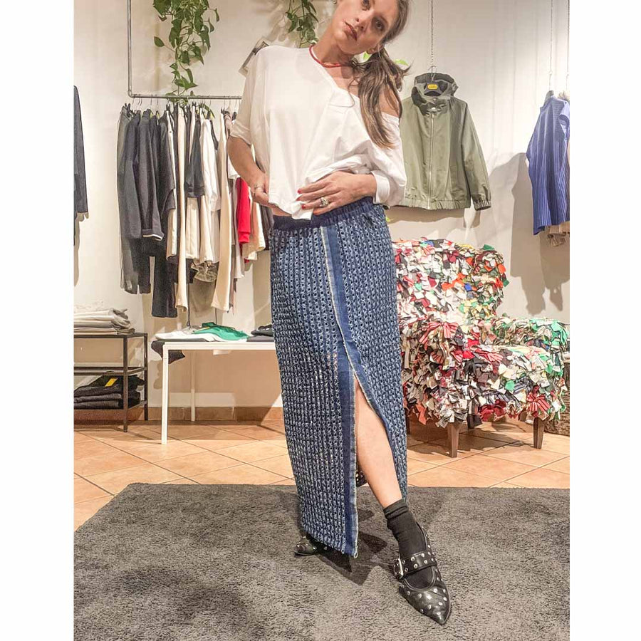 NICOVER - Gonna jeans traforato
