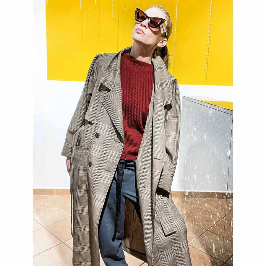 PARTENOPE - Trench oversize - sfoderato - cotone