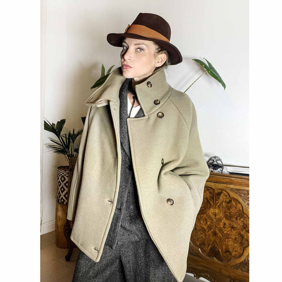 PRAIRE - Cappotto in lana ecru'