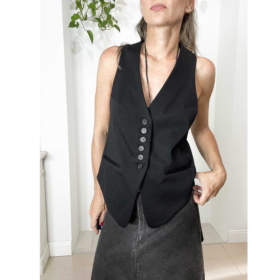 SOPHIE - Gilet gabardine lana misto viscosa