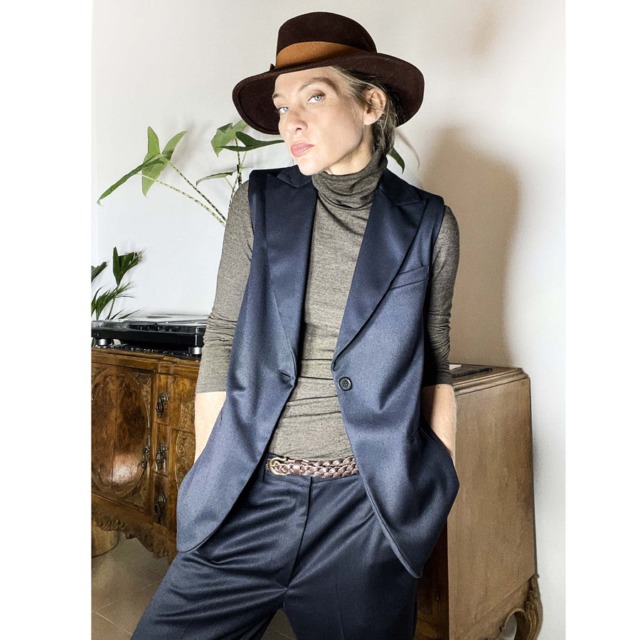 SOVET - Gilet gabardine lana