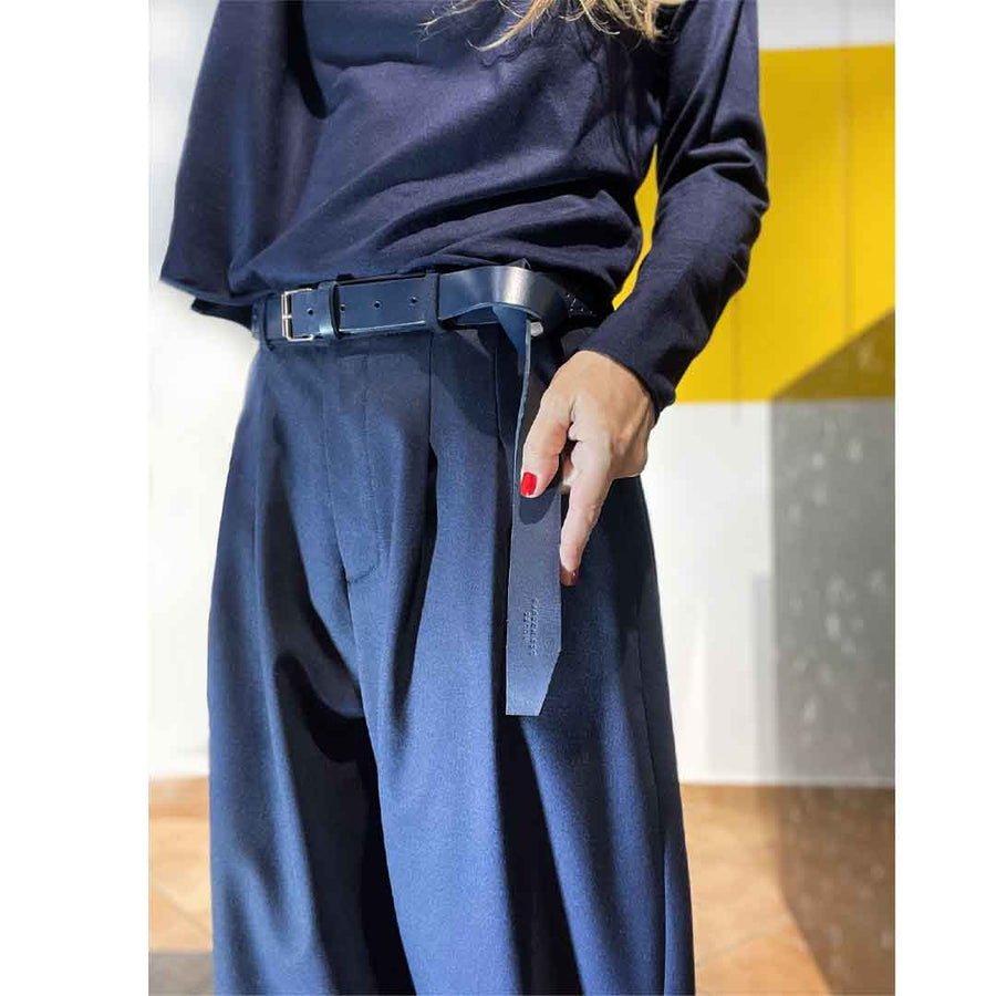 MARLOW BASIC - colore BLUE navy -Maglia lana sottile