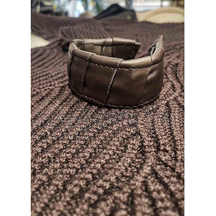 ZOE - Bracciale vera pelle-fatto a MANO - TESTA DI MORO