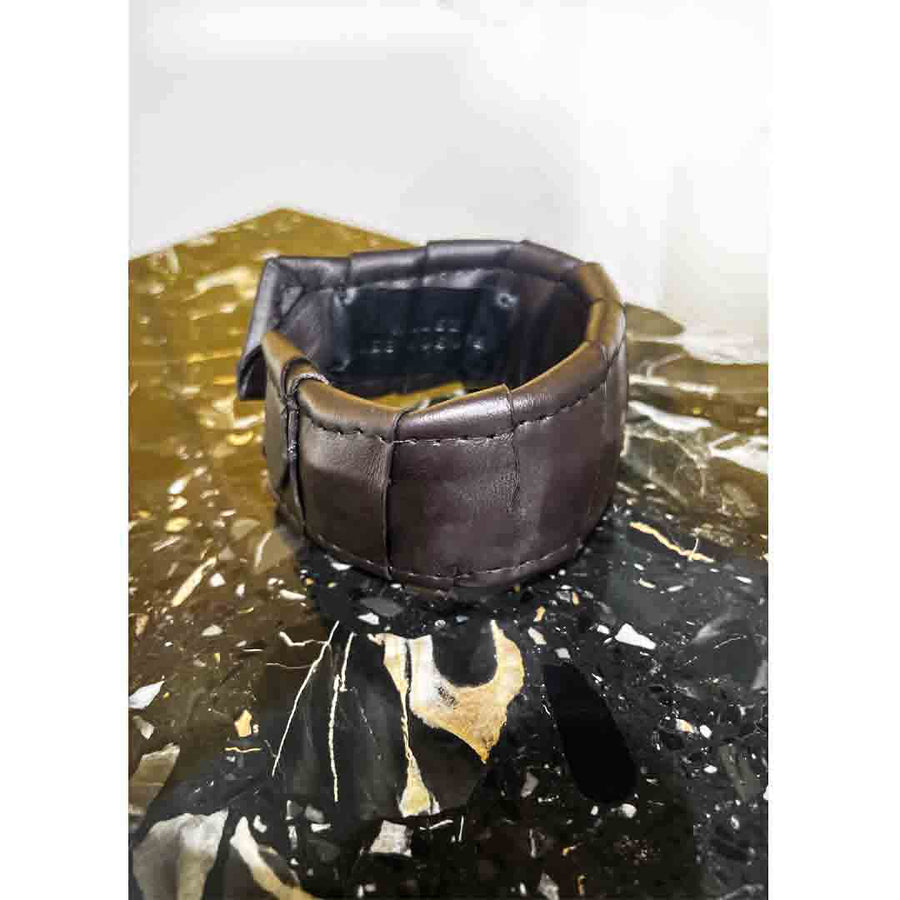 ZOE - Bracciale vera pelle-fatto a MANO - TESTA DI MORO