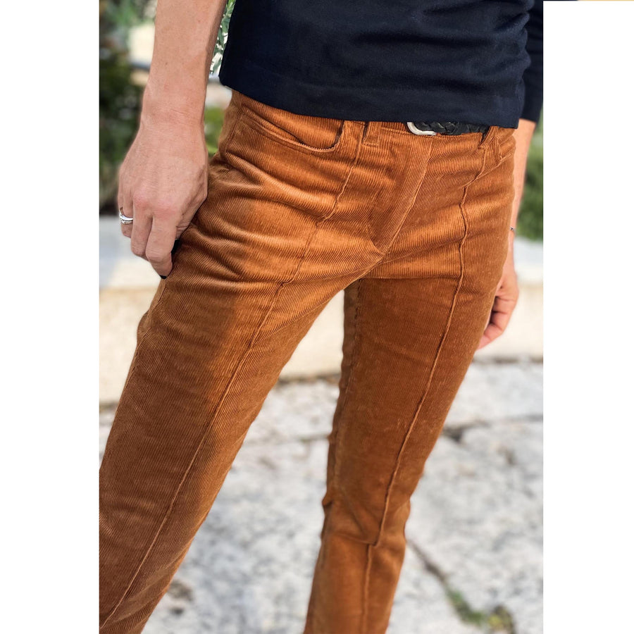 GORKI VELVET - Pantalone cognac